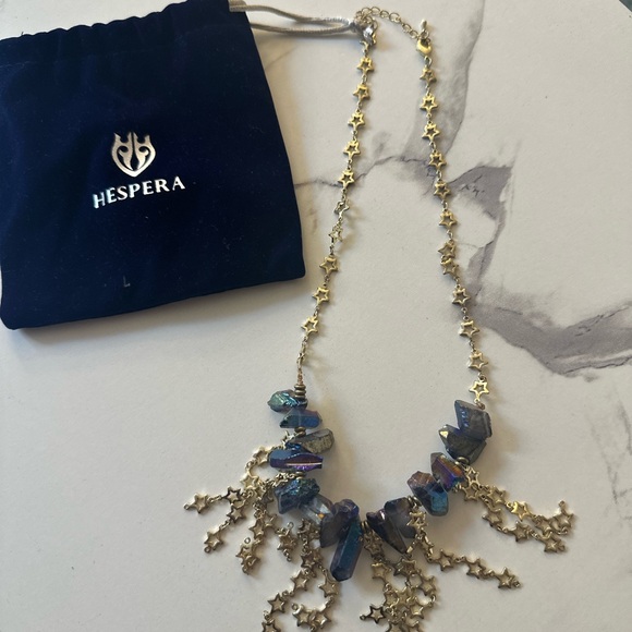 Gold Star and Rainbow Quartz Necklace - Picture 3 of 4